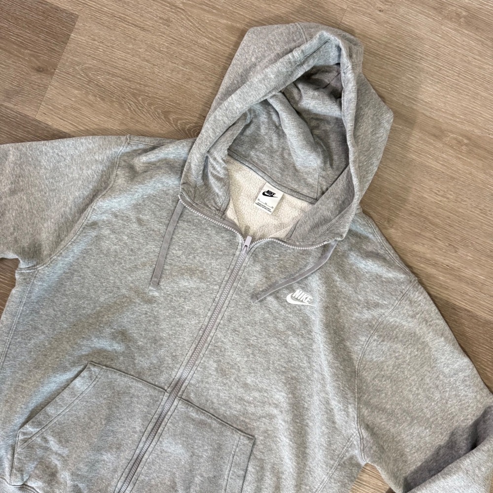 Nike Full Zip Hoodie Mens XL Gray Sportswear Club Fleece BV2645-063